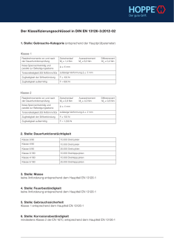 Der Klassifizierungsschlüssel in DIN EN 13126-3:2012-02