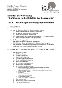 Einf&uuml;hrung in die Didaktik der Geographie