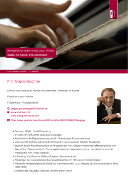 Prof. Grigory Gruzman - Hochschule für Musik FRANZ LISZT Weimar