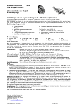 Hunde(führer)schule DTK Gruppe Köln I e.V. (Gehorsamkeits