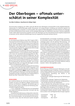 Der Oberbogen – oftmals unter- schätzt in seiner Komplexität