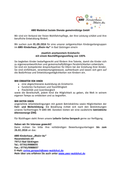 AWO Waldshut Soziale Dienste gemeinnützige GmbH Wir sind ein