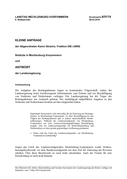 kleine anfrage antwort - Landtag Mecklenburg Vorpommern