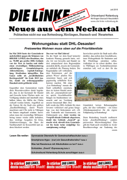 Neues aus dem Neckartal