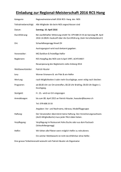 Einladung zur Regional-Meisterschaft 2016 RCS Hang