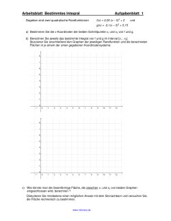 Arbeitsblatt Bestimmtes Integral Aufgabenblatt 1