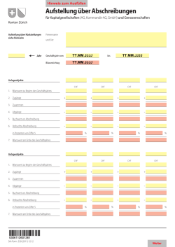 Aufstellung &uuml;ber Abschreibungen f&uuml;r Kapitalgesellschaften (Form 530)