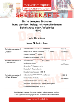 Ein ½ belegtes Brötchen bunt garniert, belegt mit verschiedenem