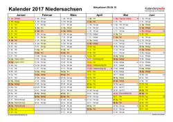 Kalender 2017 Niedersachsen