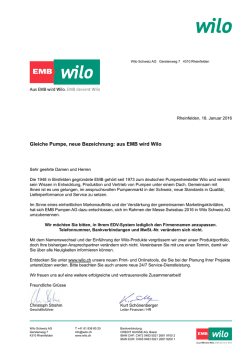Gleiche Pumpe, neue Bezeichnung: aus EMB wird Wilo