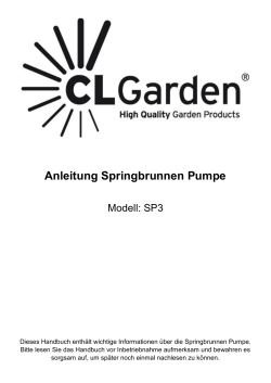 Anleitung Springbrunnen Pumpe