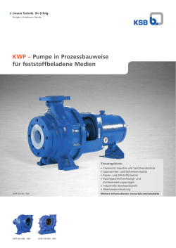 KWP – Pumpe in Prozessbauweise für feststoffbeladene Medien