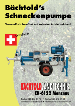 Schneckenpumpe - Bächtold Landtechnik