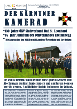 Der Kärntner Kamerad 2/2015 - Österreichischer Kameradschaftsbund