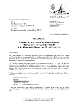 EINLADUNG 26 Jahre EMDEN-Treffen der Bordkameraden F221