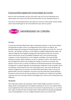 Erasmuserfahrungsbericht Universidade da Coruña