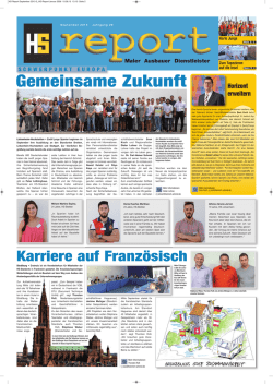 HS Report / September 2015 - Deine Ausbildung bei Heinrich Schmid