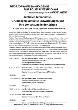 Globaler Terrorismus. Grundlagen, aktuelle