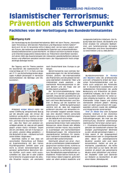 Islamistischer Terrorismus: Pr&auml;vention als Schwerpunkt
