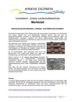 Merkblatt Artenschutz bei Neubau-, Umbau