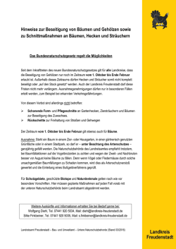 Hinweise zur Beseitigung von B&auml;umen und Geh&ouml;lzen sowie zu