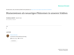 Dietmar Brandes &bdquo;Blumenwiesen&ldquo; als neuartiges Ph&auml;nomen in