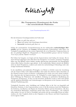 Die Transparenz (Transluzenz) - Die Egon von Vietinghoff