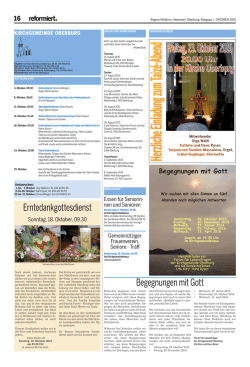 Erntedankgottesdienst Begegnungen mit Gott