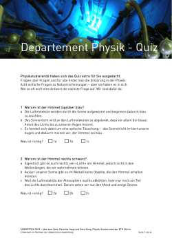Physik-Quiz ETH Zurich - D-PHYS News