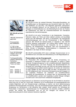 Eckdaten IBC SOLAR