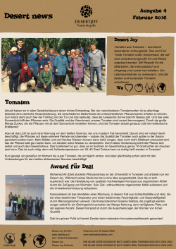 Desert news - Fairtrade Tomaten
