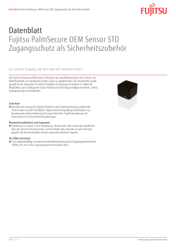 Datenblatt Fujitsu PalmSecure OEM Sensor STD Zugangsschutz als