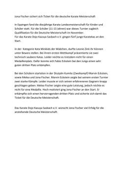 Jona Fischer sichert sich Ticket f&uuml;r die deutsche Karate