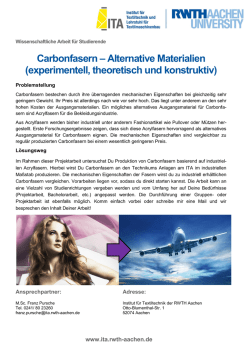 Carbonfasern – Alternative Materialien (experimentell, theoretisch