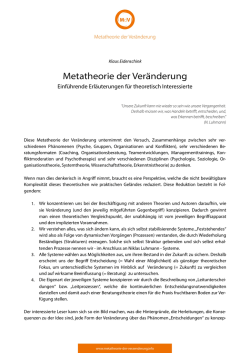 Einfuehrung Metatheorie - Metatheorie der Ver&auml;nderung