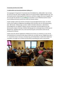 Helfertreff 2015  - Generationenbündnis Vellberg eV