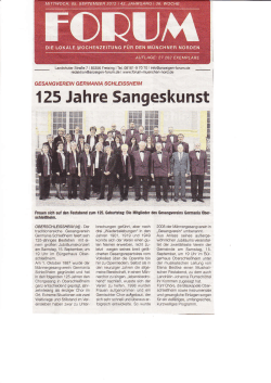 125 Jahre Sangeskunst - Gesangverein Germania Schleißheim