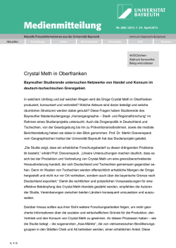 Neue Studie: Crystal Meth in Oberfranken
