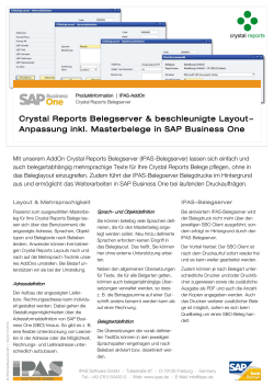 Crystal Reports Belegserver für SAP Business One