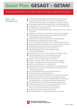 Guter Plan: Gesagt - Getan - Nieders&auml;chsische Ministerium f&uuml;r