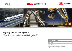 Tagung IGU 2015 Klagenfurt „Was hat sich zwischenzeitlich getan?“