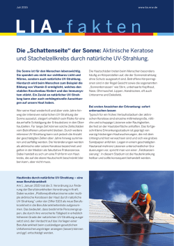 Die &bdquo;Schattenseite&ldquo; der Sonne: Aktinische Keratose und