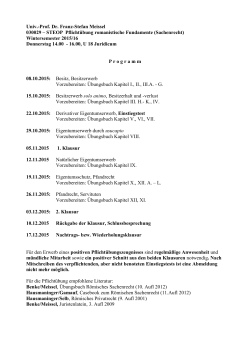 Univ.-Prof. Dr. Franz-Stefan Meissel 030029 – STEOP Pflichtübung