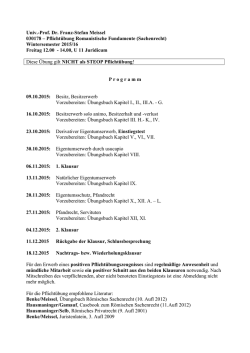 Univ.-Prof. Dr. Franz-Stefan Meissel 030178 – Pflichtübung