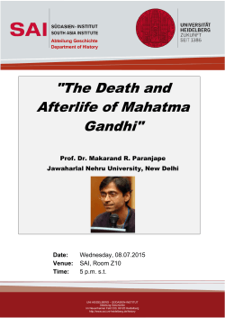 The Death and Afterlife of Mahatma Gandhi - Südasien