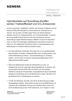 Hintergrundinformation: Hybridantriebe auf Scandlines