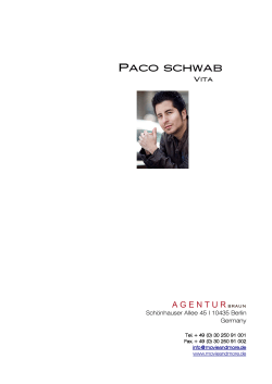 Paco schwab - Schauspielagentur Braun