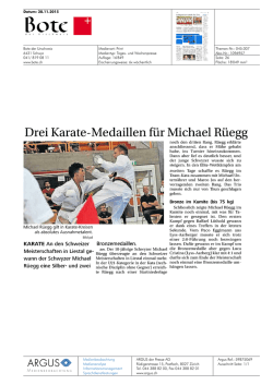 Drei Karate-Medaillen f&uuml;r Michael R&uuml;egg