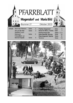 Pfarrblatt Oktober 2015 - Wallfahrtskirche Maria Bild