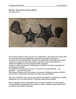 Drahtwickelsterne 2015 - Frauengemeinschaft Ballwil